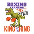 Boxing champion dino T-REX print design